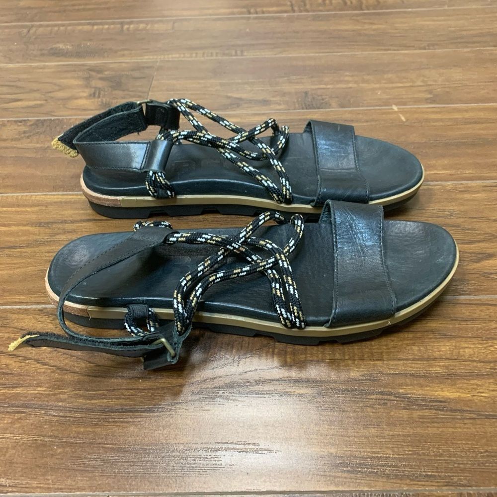 Women's Sorel Roaming Toroeda Sandals II Black Sahara Sz 9 Strappy Slip On